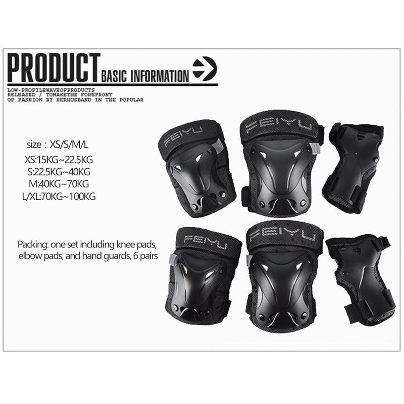 6Pcs/set Protective Gear Set Skating Helmet Knee Pads Elbow Pad Wrist Hand Protector for Kids Adult Cycling Roller Rock Climbing