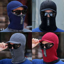 Hot Men Winter Knitted Hat With Zipper New Add Fur Lined Warm Brim Winter Hats For Men Keep Face Ear Warm Balaclava Cap