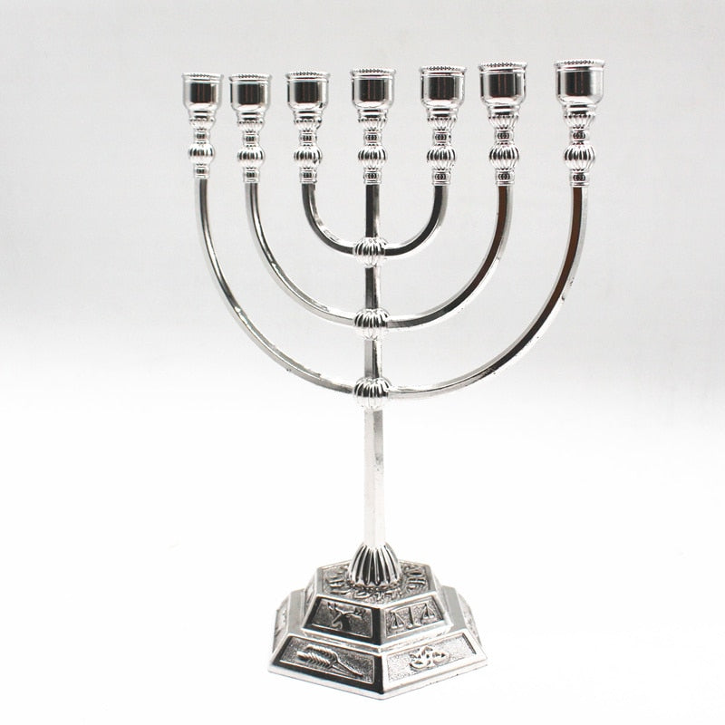 Candelero de metal Menorah Candelabro votivo de latón