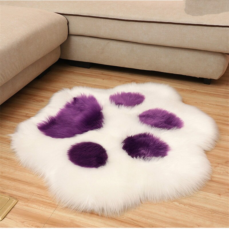 Cute Cat Paw Pattern Soft Plush Carpet Home Sofa Coffee Table Floor Mat Bedroom Bedside Decorative Carpe t Christmas gifts