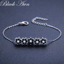 BLACK AWN 2022 New Hot Flower Silver Color Charm Bracelet  Women Wedding Jewelry S005