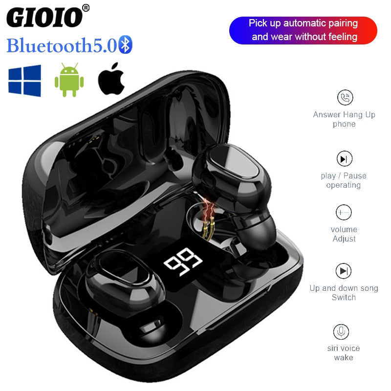 TWS Mini L21 Pro Headphones Wireless Sports Earbuds Waterproof Stereo Surround Sound Works On All Smartphones Bluetooth Earphone