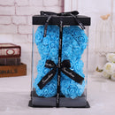 Oso de peluche Diy de 25x16 Cm con caja, flor Artificial de PE, Día de San Valentín para novia, mujer, esposa, regalo de fiesta de Navidad