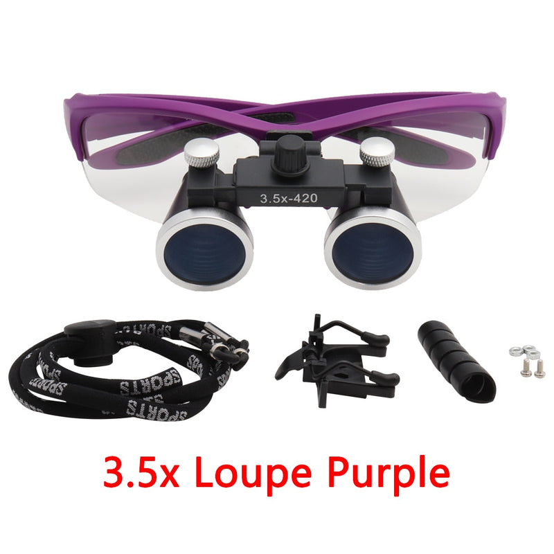 Dental Loupes Dental Magnifier Dental Lab Medical Loupes Magnification Binocular 2.5/3.5x Headlight Headlamp 3W/5W Seperately