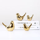 Polar House Golden Bird Figurines Modern Ceramic Bird Statues Animal Sculpture Home Decoration Crafts Gold Ceramic Wedding Gifts