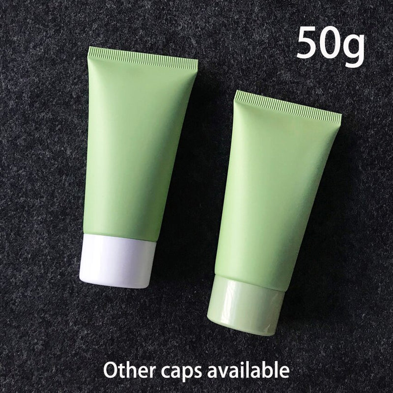 50 ml Frost Plastic Soft Bottle Matte Green 50 g Kosmetikcreme Gesichtsreiniger Behälter Zahnpasta Lotion Tube Kostenloser Versand