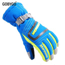 GOBYGO Men Women Children Ski Gloves Waterproof Warm Cycling Hockey Gloves Winter Sports Skiing Snowboard Gloves