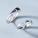 925 Sterling Silver Zircon Enamel Couple Open Rings For Women Romantic Student Valentine's Day Gift Fine Jewelry Flyleaf New