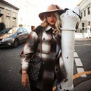 Vintage women 2021 long sleeve woolen coats fashion ladies thick plaid coat female streetwear elegant girls oversize jacket chic