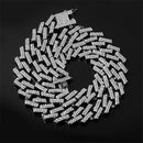 Hip Hop Iced Out Miami Zircon 15MM Bling Cuban Full Pave Rhinestone Men&