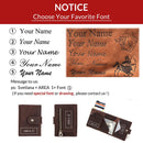 Cartera personalizada para tarjetas de contacto para hombre, tarjeteros de negocios, minicarteras de cuero Crazy Horse para hombre, monedero con caja de aluminio Rfid