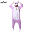 6 Models Rabbits Onesie Cute Kigurumis Pink White Polar Fleece Animal Pajama Bunny Suit Carnival Holiday Outfit Winter Sleepwear