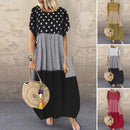 ZANZEA Bohemian Polka Dot Printed Long Dress 2022 Women's Summer Sundress Casual Short Sleeve Plaid Party Vestido Robe