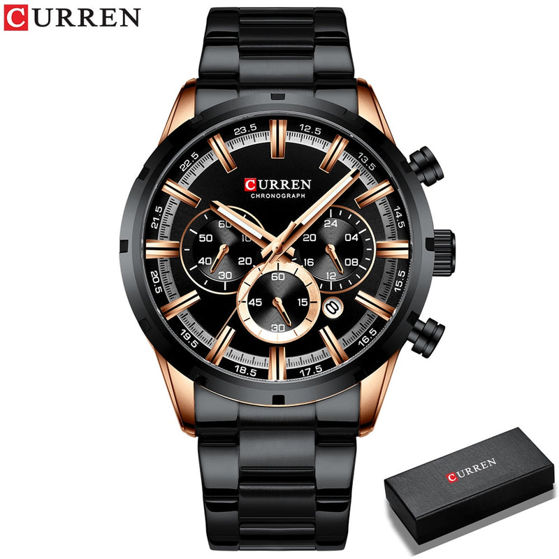 Relogio Masculino CURREN Hot Fashion Mens Watches Top Brand Luxury Wrist Watch Quartz Clock Watch Men Waterproof Chronograph