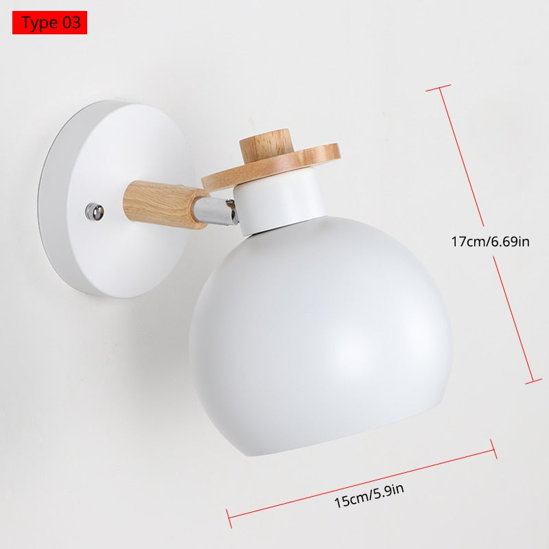 Wall Lamp Modern Bedroom Beside Lighting Decoration Hotel Room Wall Lamp Indoor Lighting Macaroon Colors E27 Holder Without Bulb