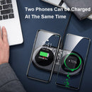 Cargador inalámbrico Baseus 24W Qi para Airpods para iPhone 11 con Cable USB 12V CN/EU/UK cargador de carga rápida cargador de teléfono Pad