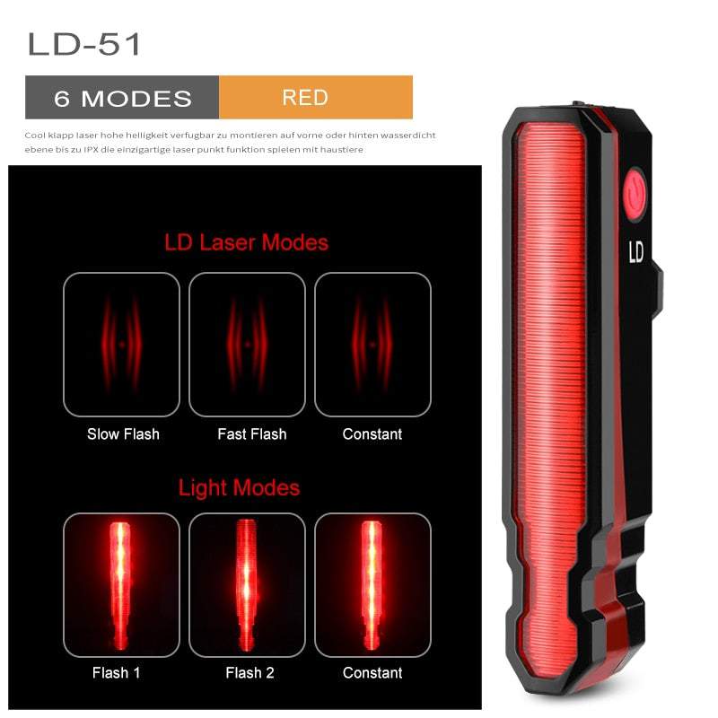 Bicycle waterproof taillight riding taillight LED USB rechargeable mountain bike bicycle light taillight helmet light multi-mode