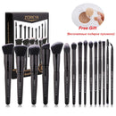 Zoreya Brand Soft Synthetic Bristles Makeup Brush Set Eye Make Up Tool Cruelty Black Blending Crease Foundation Brushes Box Gift