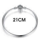 BISAER 925 plata esterlina Pulseira copo de nieve brazaletes 925 corazón serpiente cadena broche mujer plata pulsera para mujer joyería