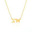 Schmetterling Initial Halskette Für Frauen Edelstahl Goldkette AZ Buchstabe Halskette Anhänger Bijoux Femme 2020 Boho Schmuck Geschenk