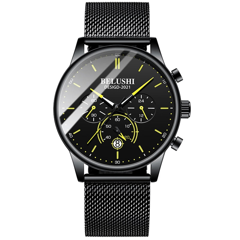 BELUSHI 2022 nuevos relojes de moda para hombre, marca de lujo, deportivo, de cuarzo, luminoso, resistente al agua, cronógrafo, relojes para hombre