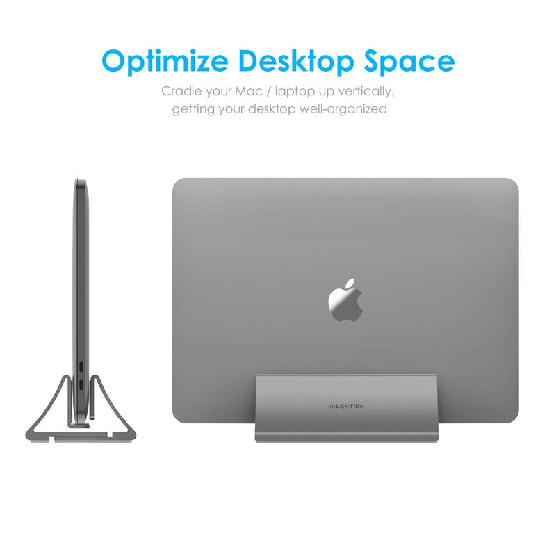 Soporte de escritorio Vertical de aluminio Lention que ahorra espacio para MacBook Air/Pro 16 15 13 Chromebook soporte para portátil de 11 a 17 pulgadas