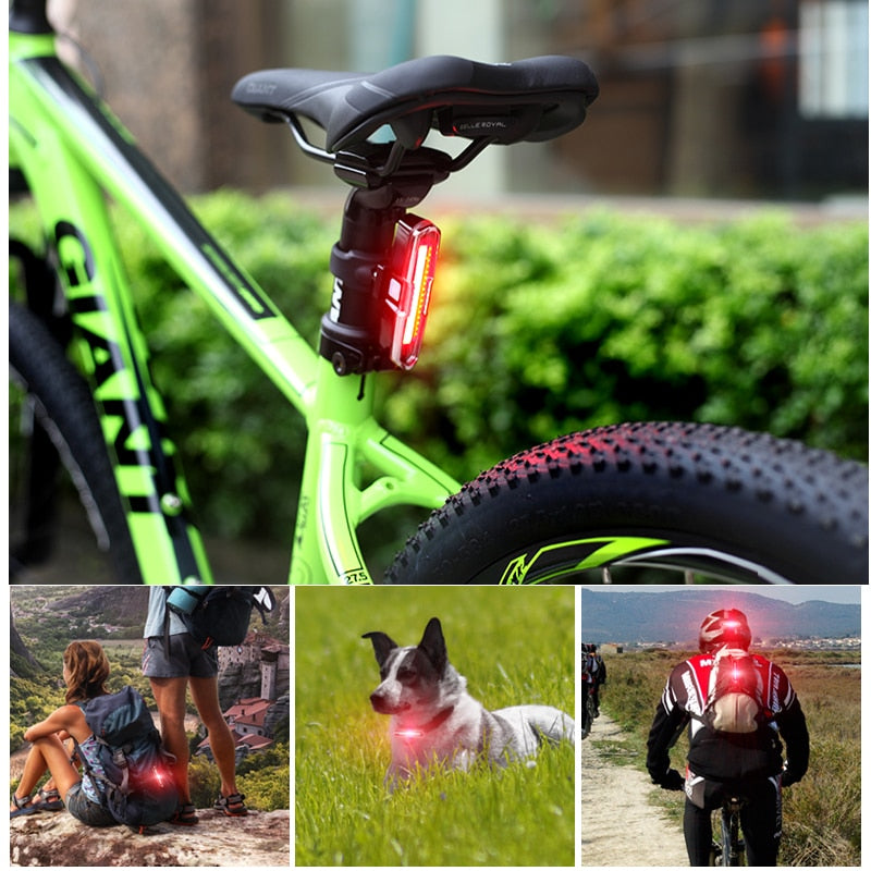 Bicycle waterproof taillight riding taillight LED USB rechargeable mountain bike bicycle light taillight helmet light multi-mode