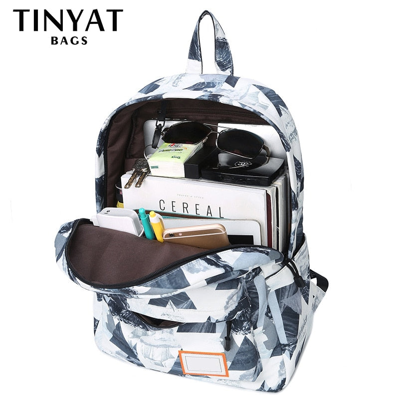 TINYAT fashion black backpack children school bags for girls waterproof oxford large school backpack for teenagers school