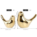 Polar House Golden Bird Figurines Modern Ceramic Bird Statues Animal Sculpture Home Decoration Crafts Gold Ceramic Wedding Gifts