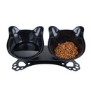 Non-Slip Cat Bowl Transparent Durable Pet Double Bowls With Raised Stand For Cats Dog Food Feeder Drink Water Bowl Pets Supplies