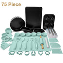 Bakeware Set Nonstick Cake Decorating Tools Cookie Muffin Cupcake Baking Pan Icing Tips Pastry Mat Rolling Pin 75pcs