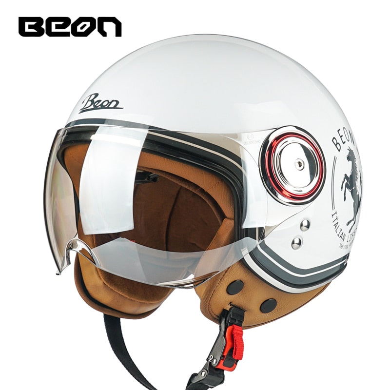Capacete BEON 110B Motorrad Scooter Helm beon offenes Gesicht 3/4 Motorrad Jet Vintage Retro Helme Casco ECE Zertifizierung