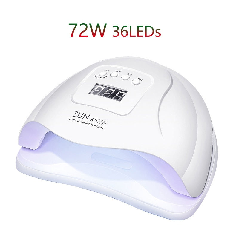 Lámpara de uñas LED UV de 72 W, secador de uñas eléctrico, lámpara de 36 LED, secado rápido, esmalte de Gel para uñas, Sensor de movimiento, máquina de salón de manicura