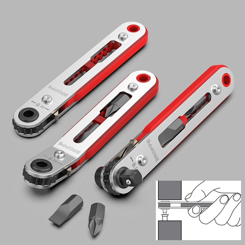 3Choices Mini Magnetic Ratchet Wrench 1/4&quot; Hex Shank Screwdriver Handle For Narrow Space DIY Hand Tools Set