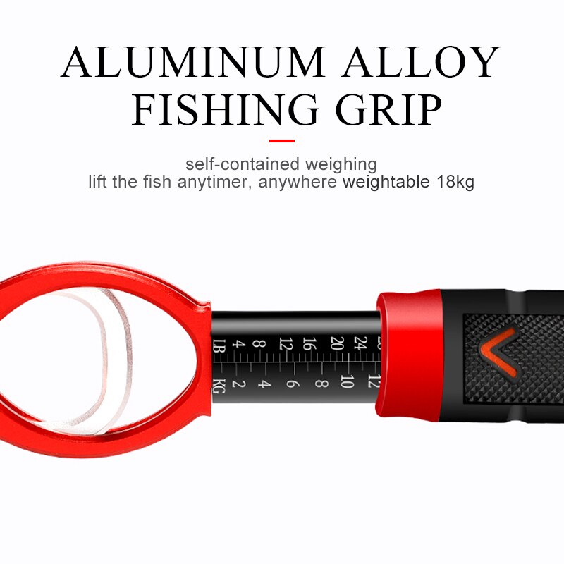 Knots Tool Lip Grip with Scale Catch Fishing Tool Fish Control Clamp Tackle Holder Anti Slip Clip Rope Lip Grip Pliers Aluminum