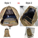 Male Tactical Bucket Canvas Backpack Letter Printing Large Capacity Military Army Bags Outdoor Travel Climbing Round Bag XA678WD