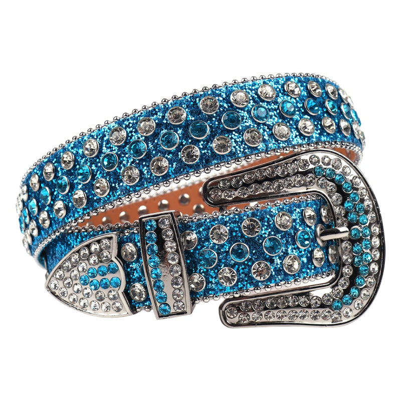 Bling Bling Western Rhinestones Belt Luxury Strap Crystal Belt Cowgirl Cowboy Studded Belt For Women Men Cinturones Para Mujer