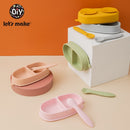 Let's Make 1Set Baby Feeding Anti-slip Pads Two-sided Suction Cup Children Silicone Baby Feeding Bowl Dish Mats Coaster for Kids