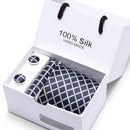 Joy Alice Wedding men neck ties gift box packing men brand luxury necktie pocket square silk tie set cufflinks handkerchief