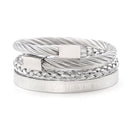 3 unids/set de pulseras y brazaletes con números romanos reales, brazalete rectangular trenzado de acero inoxidable, pulsera de lujo para hombres, joyería para hombres