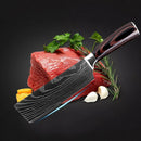 Juego de cuchillos de cocina de 9 uds, juego de cuchillos de Chef de acero inoxidable 440C con patrón láser de Damasco profesional japonés para picar y deshuesar