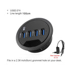 USB HUB USB3.0 Mount In Desk Multi USB 2.0 Ports With SD/TF Headphone/Mircophone Type C Port Usb Hub With Power Adapter 5V 2A