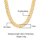 Hip Hop 1Set 20MM Full Iced Out gepflasterte Strasssteine ​​Miami Curb Cuban Chain CZ Bling Rapper Halsketten für Herrenschmuck