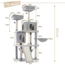 Inches Multi-Level Cat Tree Modern Cat Activity Tower with Sisal Scratching Posts Hammock and Extra-Large Top Perch Cat Toy