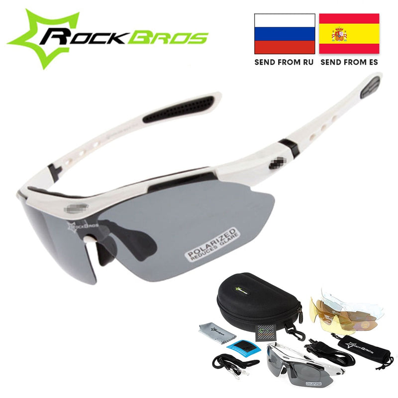 Sport RockBros Angelbrille Polarisierte Brille Sportbrille Outdoor Angelbrille TR90 Goggles Eyewear 5 Lens