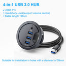 USB HUB USB3.0 Mount In Desk Multi USB 2.0 Ports With SD/TF Headphone/Mircophone Type C Port Usb Hub With Power Adapter 5V 2A