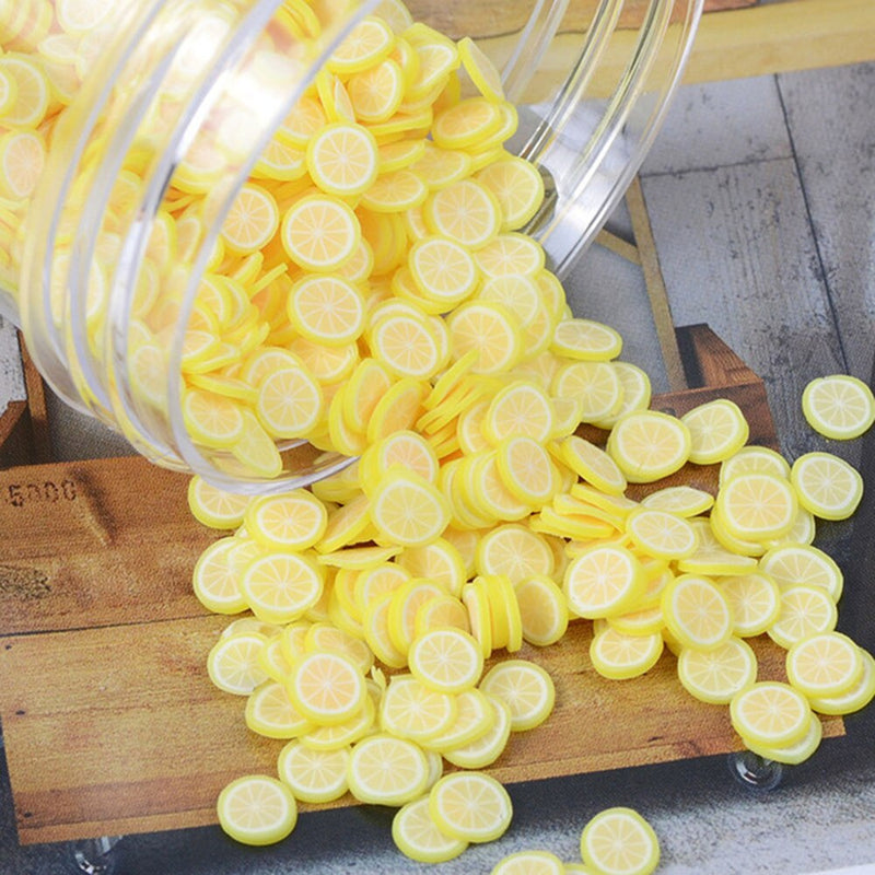 1000pcs/bag Polymer Clay Fruit Slices 5mm Diameter DIY Nail Art Decorations Sticker Mixed 23 Type Designs Tools Fruit Slice JK06