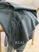 100% Wool Scarf Women Thickening Cashmere Winter Scars Shawls Fashion  Female Pashmina Scarves Oversized Keep Warm Warps 300g