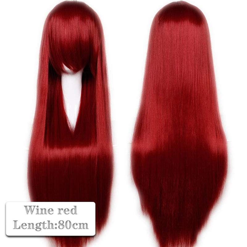 HAIRRO 80cm Halloween Cosplay peluca larga parte media peluca de pelo Cosplay ondulado Natural resistente al calor pelucas sintéticas para mujeres