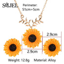 SMJEL Cartoon Sunflower Earings for Women Fashion Big Sun Flower Statement Earring Korean Studs Jewelry Best Friend Gifts